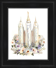 Load image into Gallery viewer, Salt Lake City Watercolor Open Edition Canvas / 11 X 14 Black Frame Art
