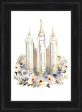 Load image into Gallery viewer, Salt Lake City Watercolor Open Edition Canvas / 24 X 36 Black Frame Art
