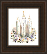 Load image into Gallery viewer, Salt Lake City Watercolor Open Edition Canvas / 8 X 10 Brown Frame Art
