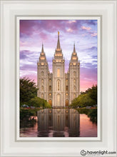 Load image into Gallery viewer, Salt Lake For Time And All Eternity Open Edition Canvas / 12 X 18 White Frame Art
