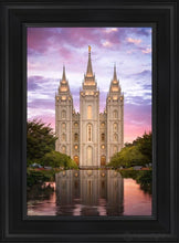 Load image into Gallery viewer, Salt Lake For Time And All Eternity Open Edition Canvas / 14 X 21 Black Frame Art
