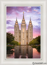 Load image into Gallery viewer, Salt Lake For Time And All Eternity Open Edition Canvas / 24 X 36 White Frame Art
