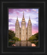 Load image into Gallery viewer, Salt Lake For Time And All Eternity Open Edition Canvas / 8 X 10 Black Frame Art
