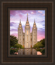 Load image into Gallery viewer, Salt Lake For Time And All Eternity Open Edition Canvas / 8 X 10 Brown Frame Art
