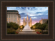 Load image into Gallery viewer, Salt Lake Fountain Open Edition Canvas / 12 X 18 Brown Frame Art
