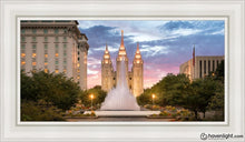 Load image into Gallery viewer, Salt Lake Fountain Open Edition Canvas / 15 X 30 White Frame Art
