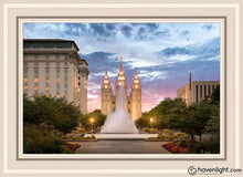 Load image into Gallery viewer, Salt Lake Fountain Open Edition Canvas / 20 X 30 White Frame Art
