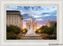 Load image into Gallery viewer, Salt Lake Fountain Open Edition Canvas / 24 X 36 White Frame Art
