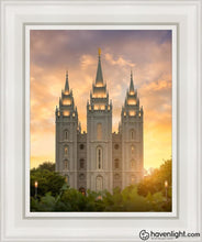 Load image into Gallery viewer, Salt Lake Golden Open Edition Canvas / 11 X 14 White Frame Art

