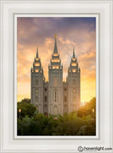 Load image into Gallery viewer, Salt Lake Golden Open Edition Canvas / 14 X 21 White Frame Art
