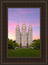 Load image into Gallery viewer, Salt Lake Pastel Sunset Open Edition Canvas / 12 X 18 Brown Frame Art
