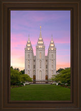 Load image into Gallery viewer, Salt Lake Pastel Sunset Open Edition Canvas / 20 X 30 Brown Frame Art
