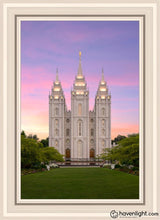 Load image into Gallery viewer, Salt Lake Pastel Sunset Open Edition Canvas / 20 X 30 Gray Frame Art

