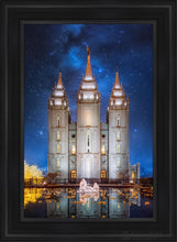 Load image into Gallery viewer, Salt Lake Starry Night Nativity Open Edition Canvas / 24 X 36 Black Frame Art
