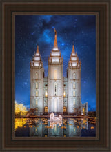 Load image into Gallery viewer, Salt Lake Starry Night Nativity Open Edition Canvas / 24 X 36 Brown Frame Art
