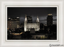Load image into Gallery viewer, Salt Lake Summers Eve Open Edition Canvas / 14 X 21 White Frame Art
