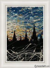 Load image into Gallery viewer, Salt Lake Temple Against A Darkening World Open Edition Canvas / 24 X 36 Gray Frame Art
