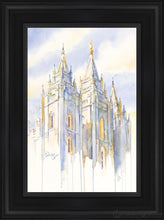 Load image into Gallery viewer, Salt Lake Temple Eternal Promises Open Edition Canvas / 12 X 18 Black Frame Art
