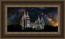 Load image into Gallery viewer, Salt Lake Temple Milky Way Open Edition Canvas / 36 X 18 Frame M 27 3/4 45 Art
