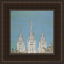Load image into Gallery viewer, Salt Lake Temple Peace Open Edition Canvas / 12 X Brown Frame Art
