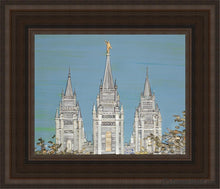 Load image into Gallery viewer, Salt Lake Temple Peace Open Edition Canvas / 8 X 10 Brown Frame Art

