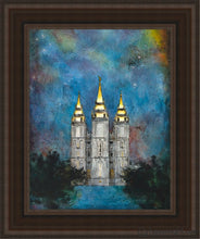 Load image into Gallery viewer, Salt Lake Temple Polaris Open Edition Canvas / 11 X 14 Brown Frame Art
