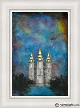 Load image into Gallery viewer, Salt Lake Temple Polaris Open Edition Canvas / 14 X 21 White Frame Art

