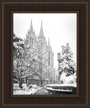 Load image into Gallery viewer, Salt Lake White Christmas Open Edition Canvas / 11 X 14 Brown Frame Art
