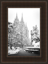 Load image into Gallery viewer, Salt Lake White Christmas Open Edition Canvas / 12 X 18 Brown Frame Art
