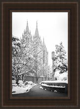 Load image into Gallery viewer, Salt Lake White Christmas Open Edition Canvas / 14 X 21 Brown Frame Art
