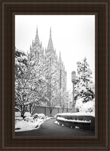Load image into Gallery viewer, Salt Lake White Christmas Open Edition Canvas / 24 X 36 Brown Frame Art
