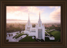 Load image into Gallery viewer, San Diego Morning Fog Aerial Open Edition Canvas / 20 X 30 Brown Frame Art
