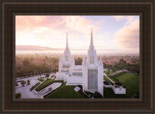 Load image into Gallery viewer, San Diego Morning Fog Aerial Open Edition Canvas / 24 X 36 Brown Frame Art
