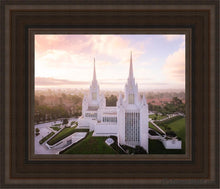 Load image into Gallery viewer, San Diego Morning Fog Aerial Open Edition Canvas / 8 X 10 Brown Frame Art
