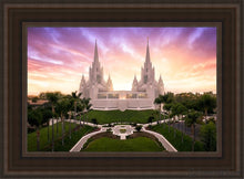 Load image into Gallery viewer, San Diego Sunrise From On High Open Edition Canvas / 14 X 21 Brown Frame Art
