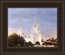 Load image into Gallery viewer, San Diego Temple All Will Rise Open Edition Canvas / 11 X 14 Brown Frame Art
