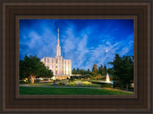 Load image into Gallery viewer, Seattle Blue Hour Open Edition Canvas / 12 X 18 Brown Frame Art

