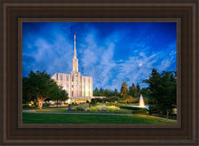 Load image into Gallery viewer, Seattle Blue Hour Open Edition Canvas / 14 X 21 Brown Frame Art
