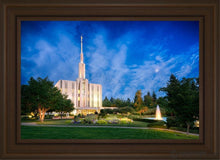 Load image into Gallery viewer, Seattle Blue Hour Open Edition Canvas / 20 X 30 Brown Frame Art

