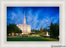 Load image into Gallery viewer, Seattle Blue Hour Open Edition Canvas / 24 X 36 White Frame Art
