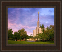 Load image into Gallery viewer, Seattle Evening Panorama Open Edition Canvas / 11 X 14 Brown Frame Art
