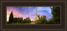 Load image into Gallery viewer, Seattle Evening Panorama Open Edition Canvas / 6 X 18 Brown Frame Art
