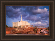 Load image into Gallery viewer, Snowflake Stairway To Heaven Open Edition Canvas / 14 X 21 Brown Frame Art
