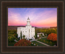 Load image into Gallery viewer, St. George Aerial Sunset Open Edition Canvas / 11 X 14 Brown Frame Art
