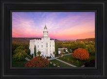 Load image into Gallery viewer, St. George Aerial Sunset Open Edition Canvas / 14 X 21 Black Frame Art
