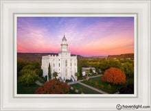 Load image into Gallery viewer, St. George Aerial Sunset Open Edition Canvas / 14 X 21 White Frame Art
