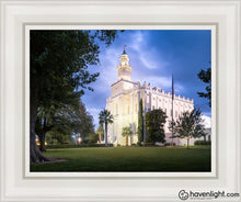 Load image into Gallery viewer, St. George Blue Hour Panorama Open Edition Canvas / 11 X 14 White Frame Art
