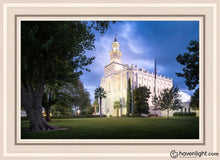 Load image into Gallery viewer, St. George Blue Hour Panorama Open Edition Canvas / 20 X 30 White Frame Art
