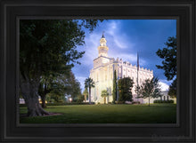 Load image into Gallery viewer, St. George Blue Hour Panorama Open Edition Canvas / 24 X 36 Black Frame Art
