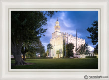 Load image into Gallery viewer, St. George Blue Hour Panorama Open Edition Canvas / 24 X 36 White Frame Art
